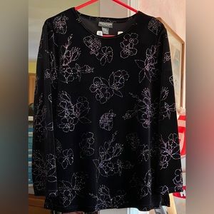 Gently Worn Notations Patterned Long Sleeve Blouse